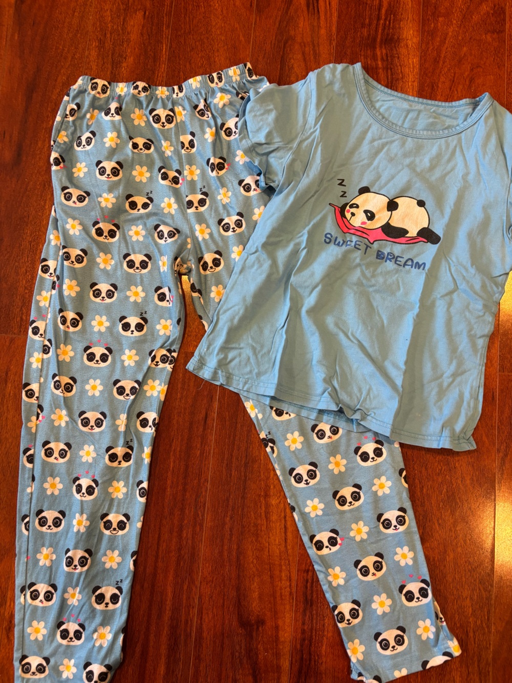 Girl’s Blue Panda 'Sweet Dream' Pajama Set